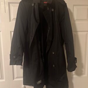 Black Trench Coat - Classic Raincoat Style